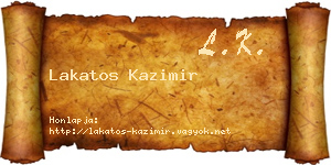 Lakatos Kazimir névjegykártya